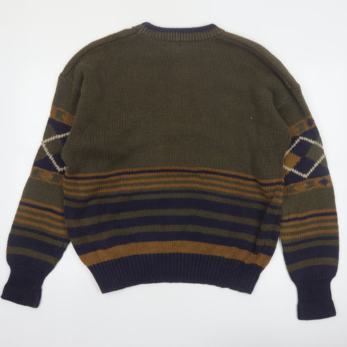 Structure Men's Multicoloured L Argyle Knit Pullover Jumper