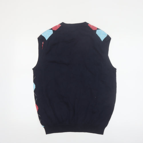 Brooks Brothers Men's Multicoloured Argyle V-Neck Cotton Vest L