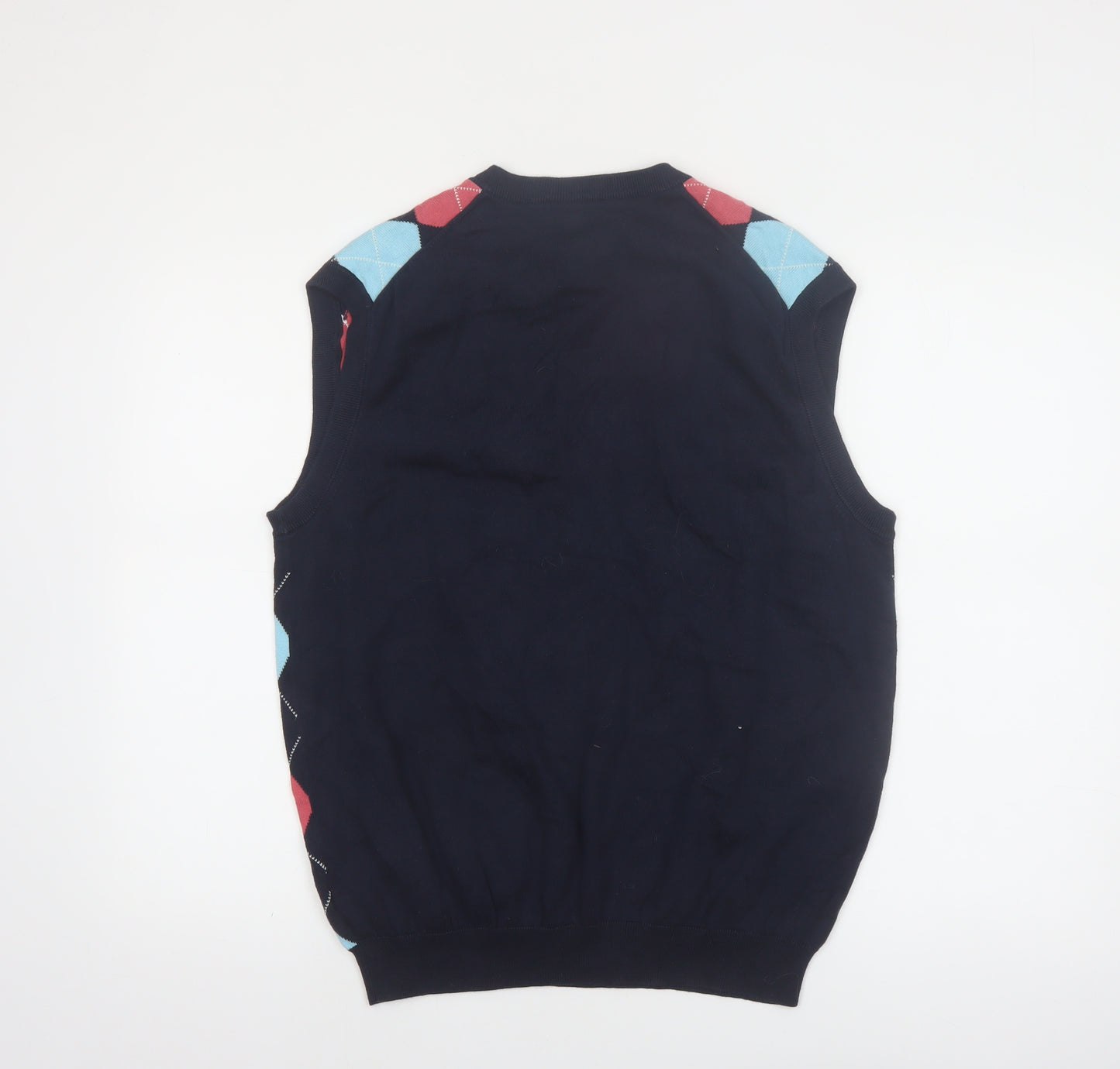 Brooks Brothers Men's Multicoloured Argyle V-Neck Cotton Vest L
