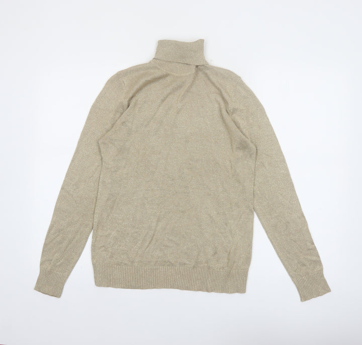 Josepha A. Womens Beige Roll Neck Knit Jumper Size M