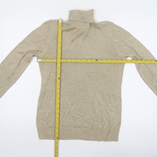 Josepha A. Womens Beige Roll Neck Knit Jumper Size M