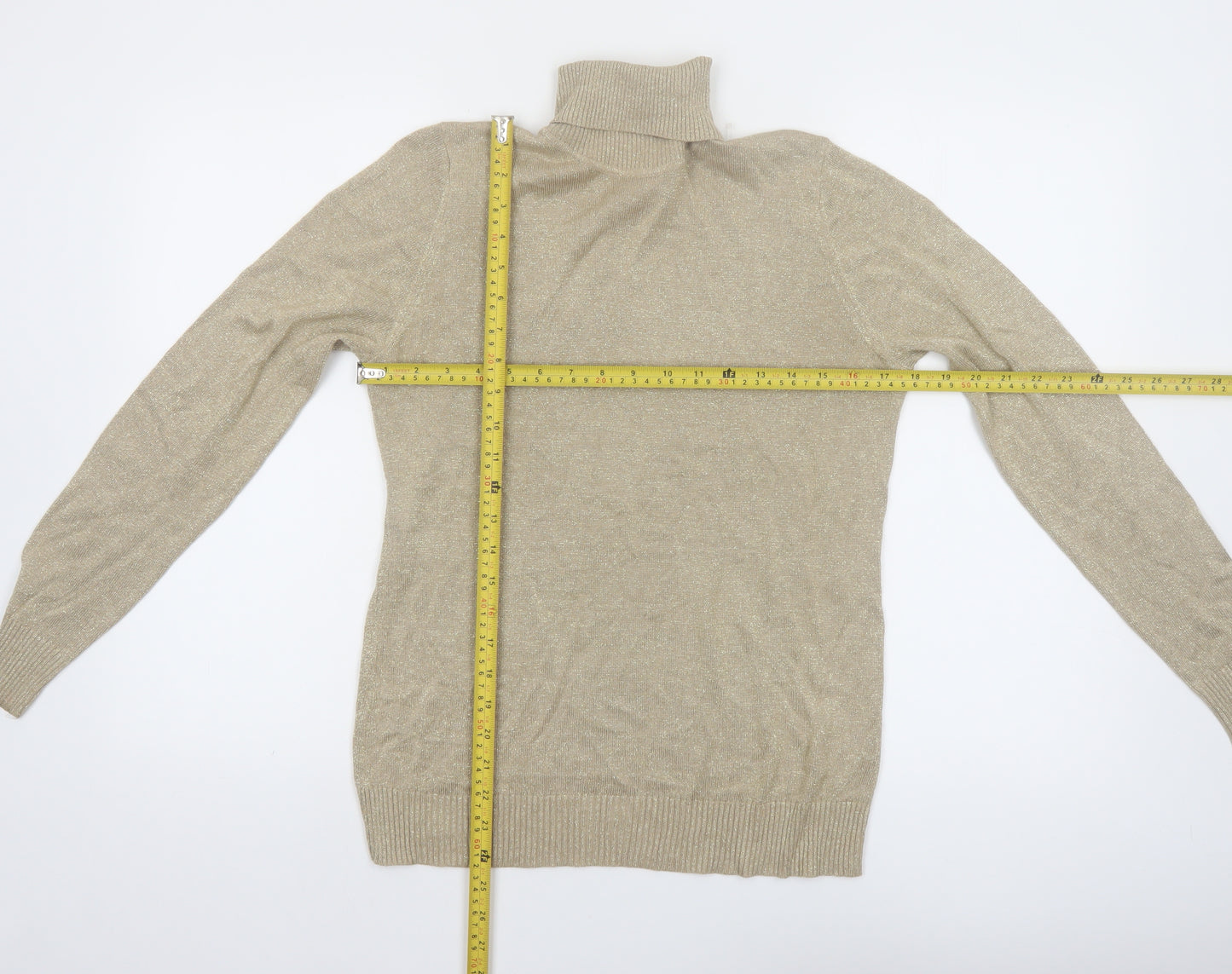 Josepha A. Womens Beige Roll Neck Knit Jumper Size M