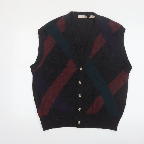 Stanley Blacker Men's Multicoloured Wool Argyle Vest L