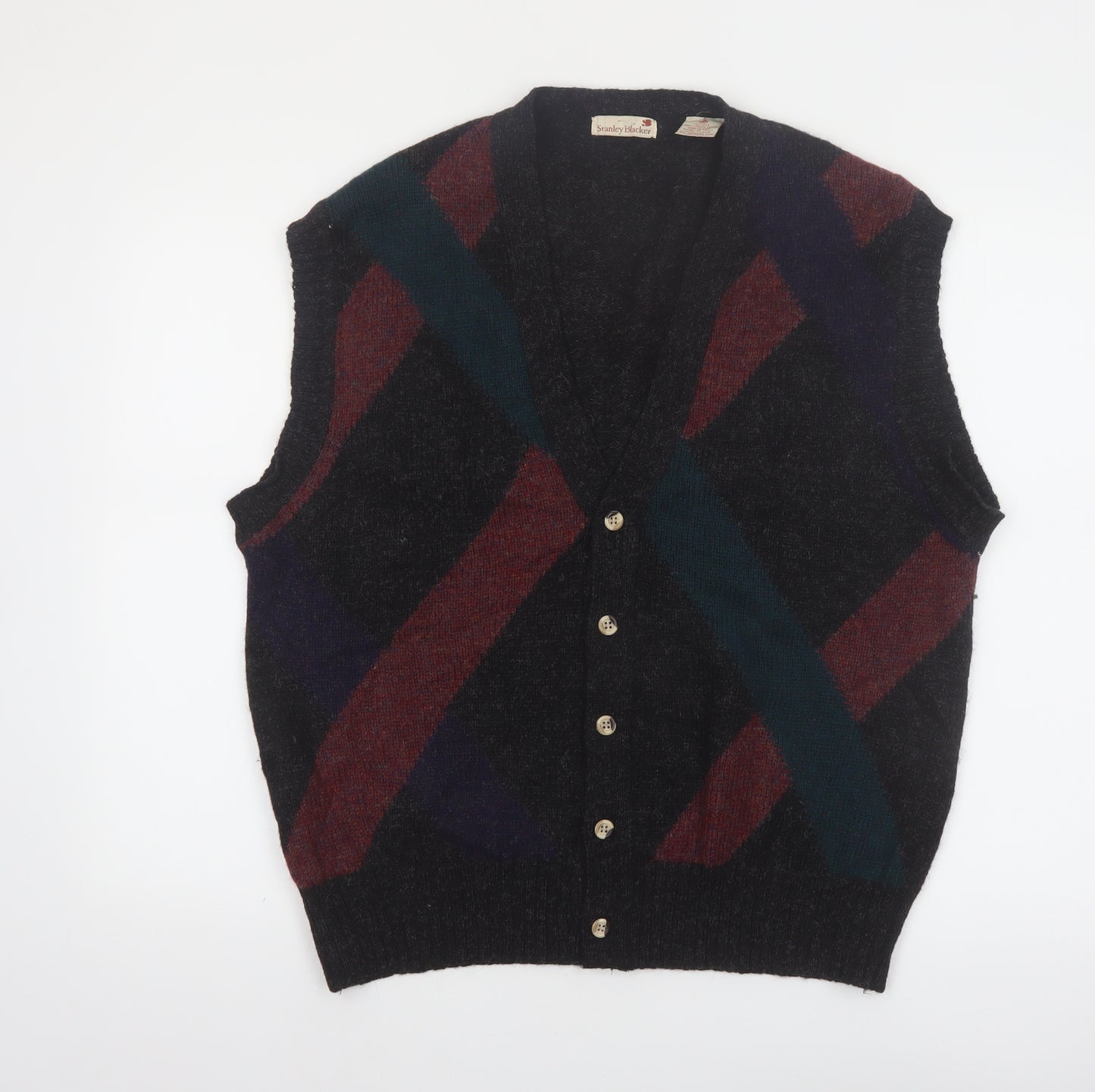 Stanley Blacker Men's Multicoloured Wool Argyle Vest L