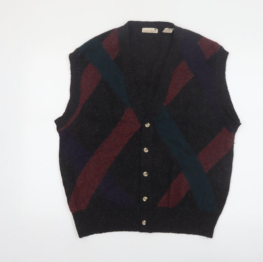 Stanley Blacker Men's Multicoloured Wool Argyle Vest L