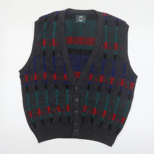 Jantzen Men's Multicoloured Geometric Knit Sleeveless Vest L