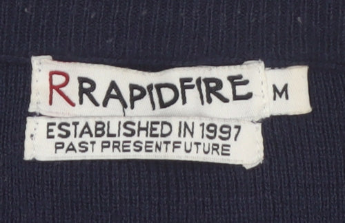 Rapidfire Men's Blue Striped Crew Neck Knit Jumper Size M