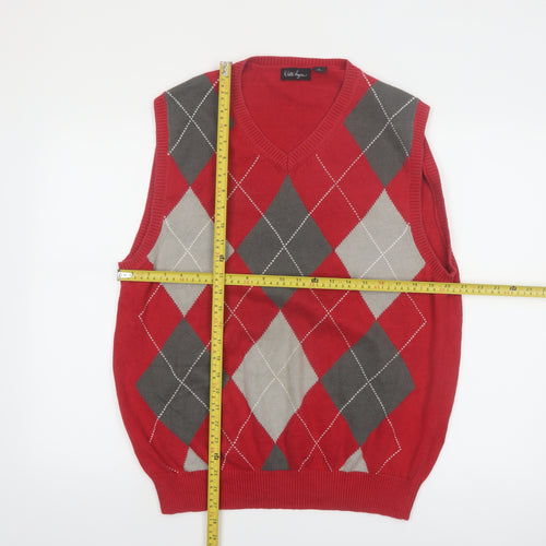 Walter Hagen Men's Red Argyle Cotton Golf Knit Vest M