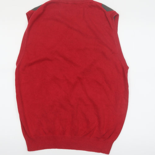Walter Hagen Men's Red Argyle Cotton Golf Knit Vest M