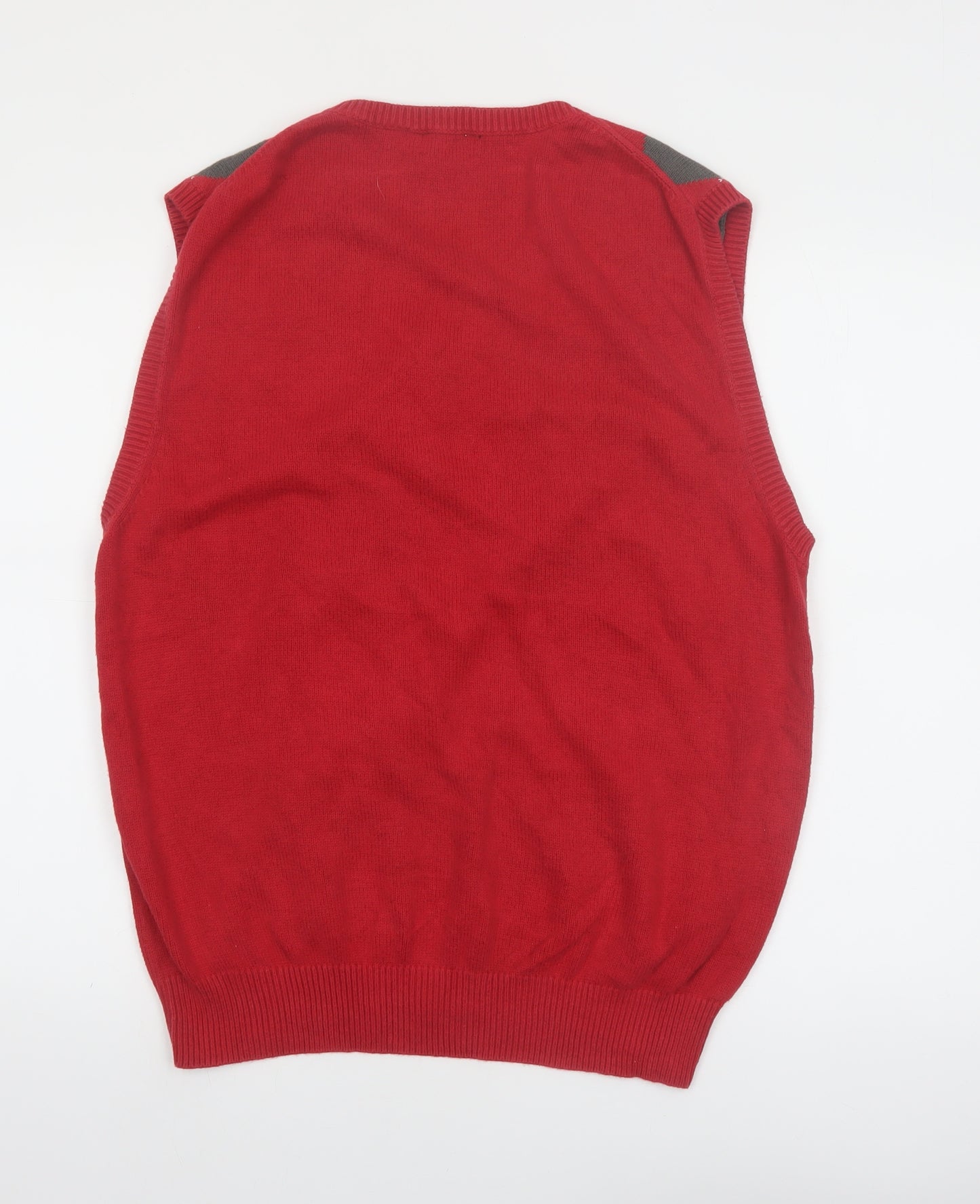 Walter Hagen Men's Red Argyle Cotton Golf Knit Vest M