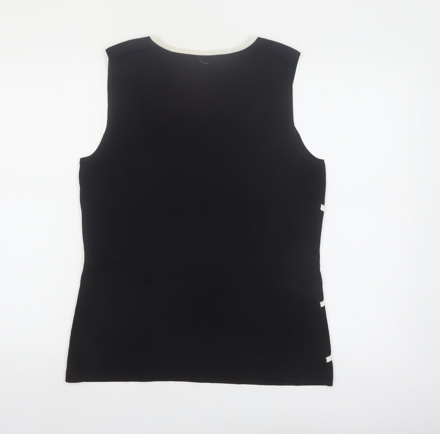 Cable & Gauge Women's Black Geometric Sleeveless Knit Tank Top Size L