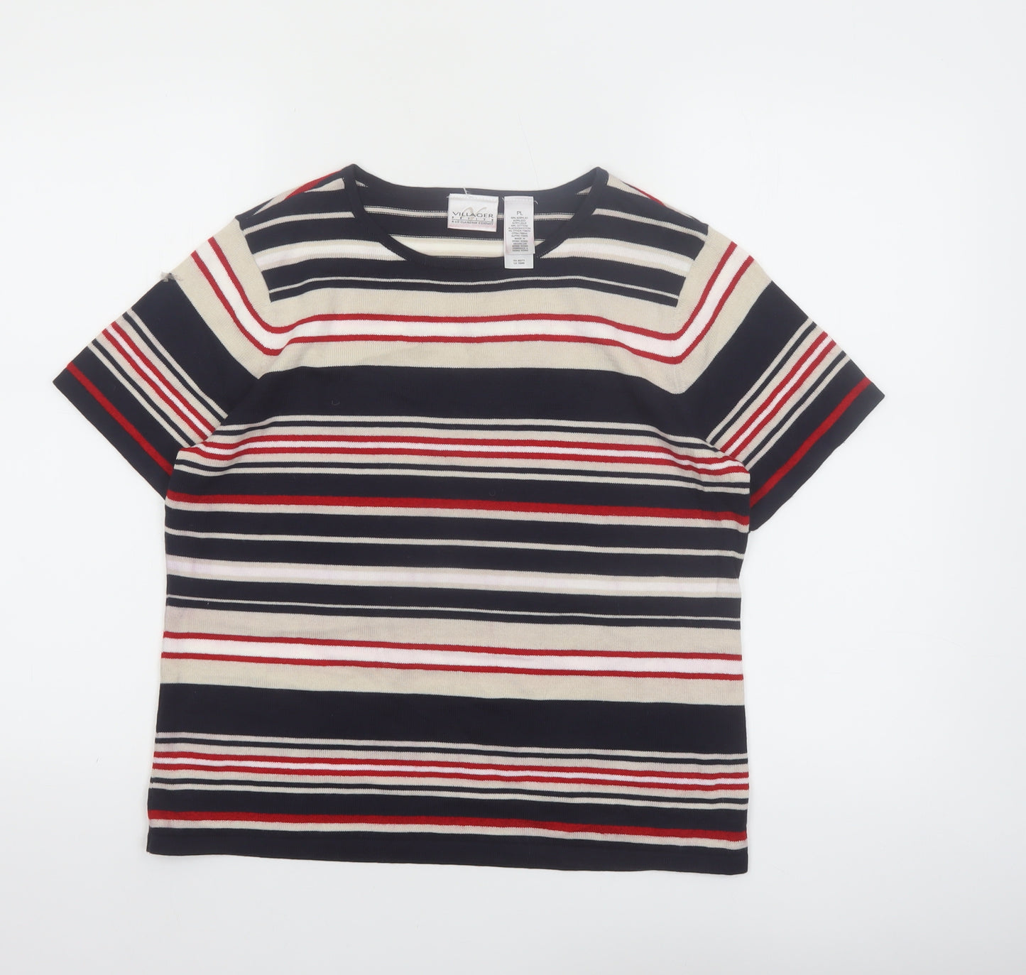 Villager Petite Women’s Multicoloured Striped T-Shirt L