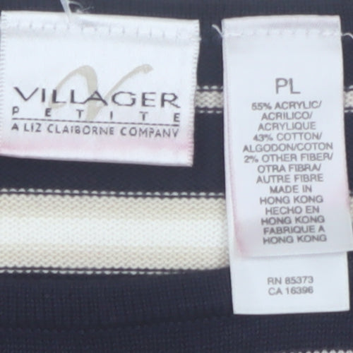 Villager Petite Women’s Multicoloured Striped T-Shirt L