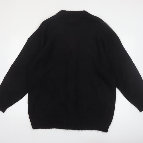 Laura Kent Women’s Black Floral Mohair Knit Cardigan Size 22/24
