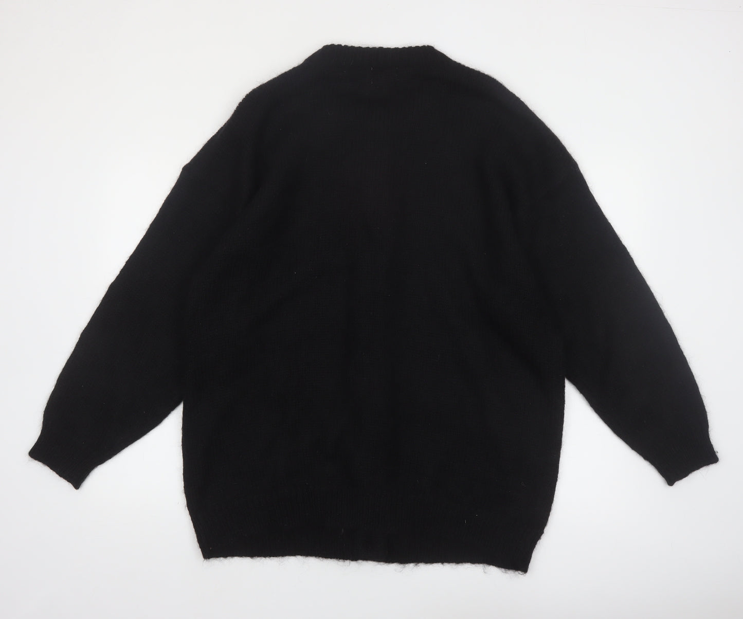 Laura Kent Women’s Black Floral Mohair Knit Cardigan Size 22/24