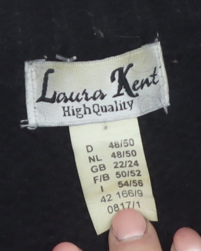 Laura Kent Women’s Black Floral Mohair Knit Cardigan Size 22/24