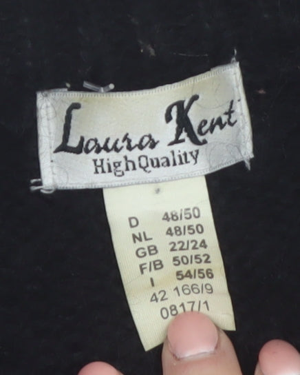 Laura Kent Women’s Black Floral Mohair Knit Cardigan Size 22/24
