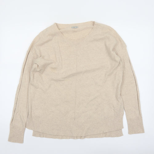 Jigsaw Womens Beige Wool Blend Crew Neck Pullover Jumper XS