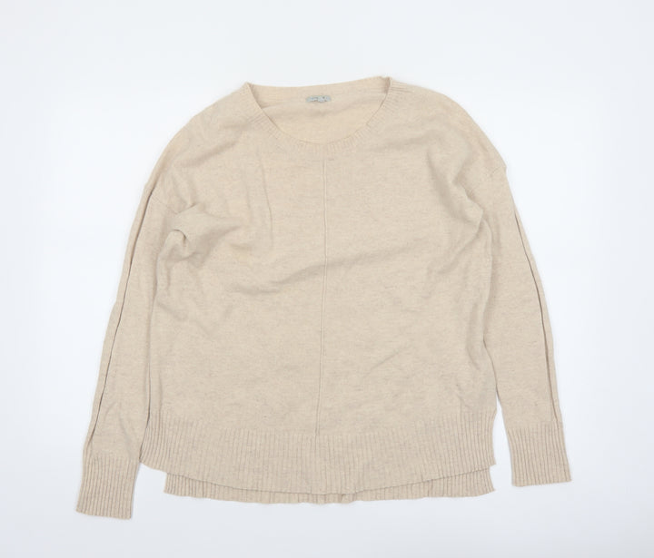 Jigsaw Womens Beige Wool Blend Crew Neck Pullover Jumper XS