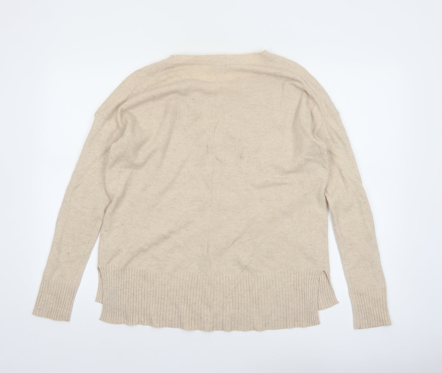 Jigsaw Womens Beige Wool Blend Crew Neck Pullover Jumper XS
