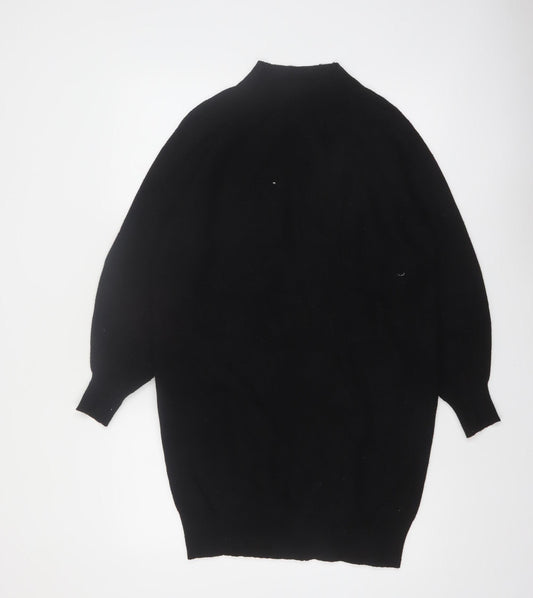Phase Eight Women Black XS Mock Neck Long Sleeve Knit Jumper