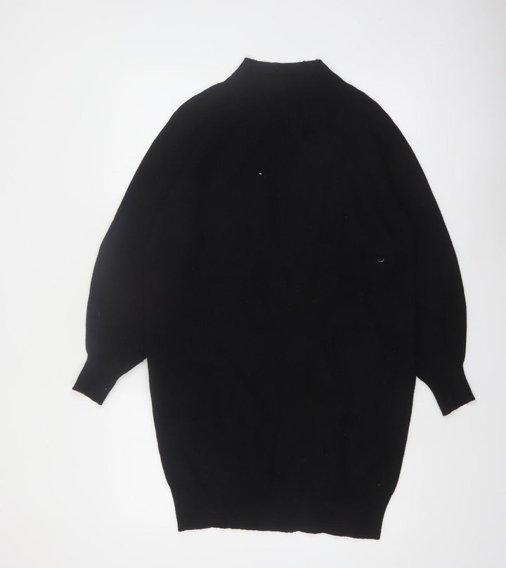 Phase Eight Women Black XS Mock Neck Long Sleeve Knit Jumper