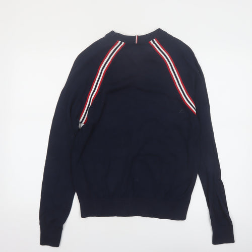 Tommy Hilfiger Men's Blue Cotton Crew Neck Pullover Jumper S