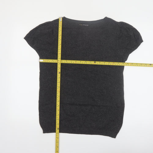 Marks and Spencer Women Charcoal Short Sleeve Jumper UK 12 Pullover