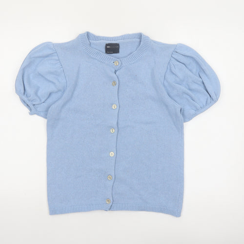 ASOS DESIGN Women's Blue Puff Sleeve Short Cardigan Size S
