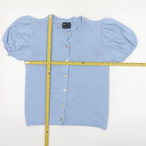ASOS DESIGN Women's Blue Puff Sleeve Short Cardigan Size S