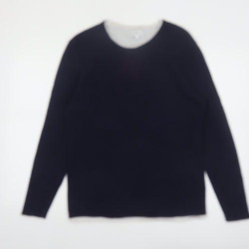 Next Men's Blue Waffle-Knit Crew Neck Jumper Size L