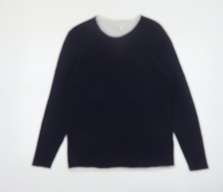 Next Men's Blue Waffle-Knit Crew Neck Jumper Size L