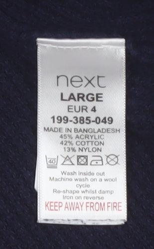 Next Men's Blue Waffle-Knit Crew Neck Jumper Size L