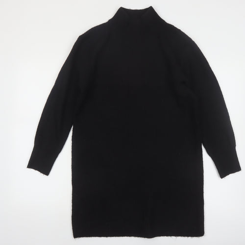 New Look Women’s Black Mock Neck Long Sleeve Knit Tunic Jumper Size S