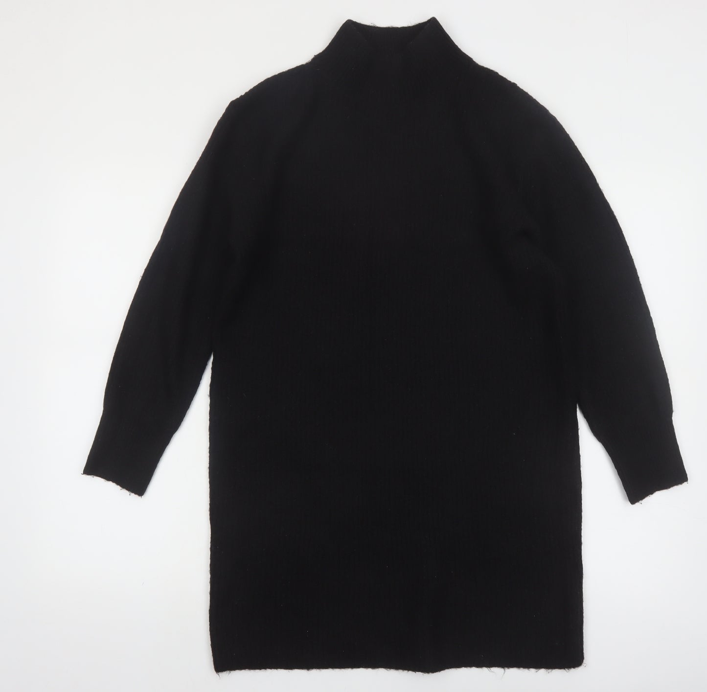 New Look Women’s Black Mock Neck Long Sleeve Knit Tunic Jumper Size S
