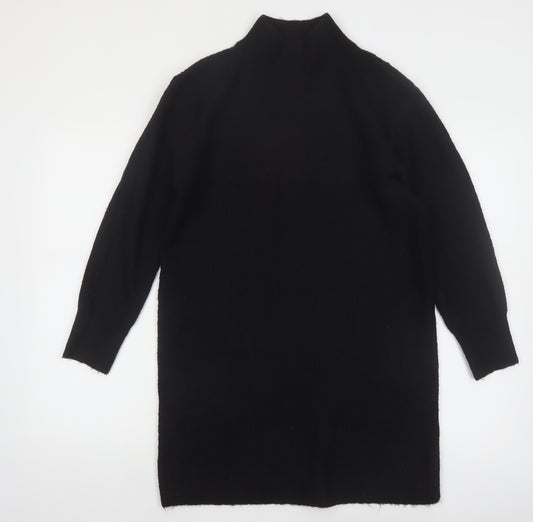 New Look Women’s Black Mock Neck Long Sleeve Knit Tunic Jumper Size S