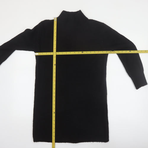 New Look Women’s Black Mock Neck Long Sleeve Knit Tunic Jumper Size S