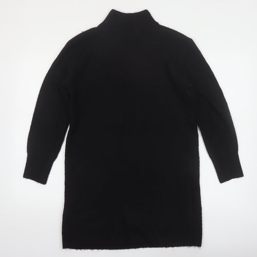 New Look Women’s Black Mock Neck Long Sleeve Knit Tunic Jumper Size S