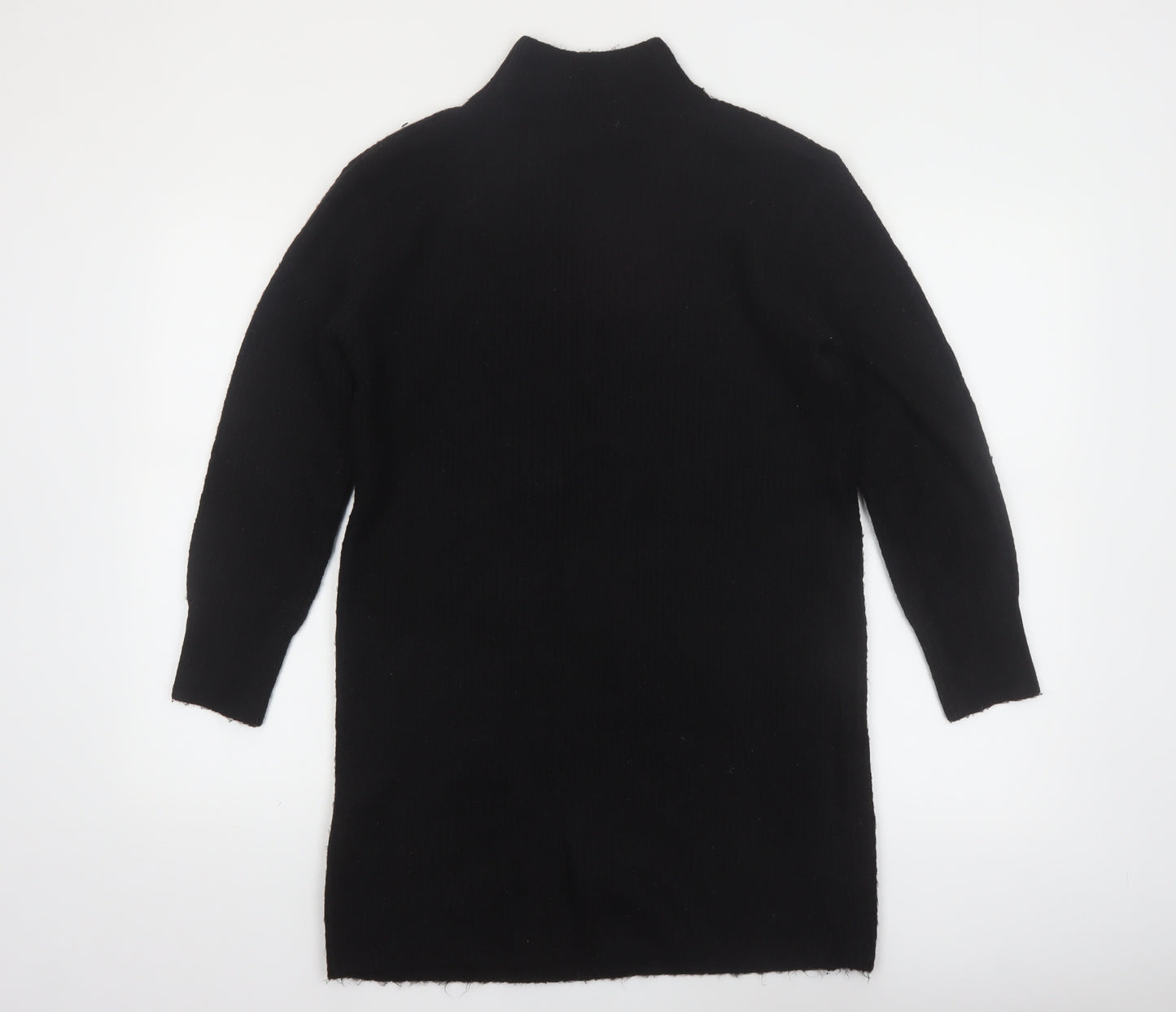 New Look Women’s Black Mock Neck Long Sleeve Knit Tunic Jumper Size S