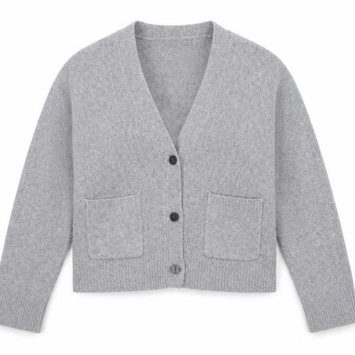 Abercrombie & Fitch Womens Grey Wool Blend V-Neck Cardigan Size S