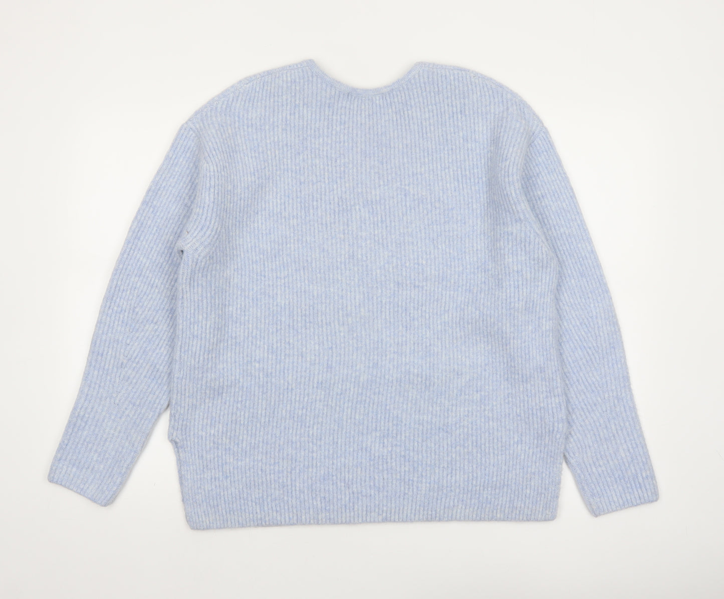 Marks and Spencer Women Blue V-Neck Pullover Jumper M