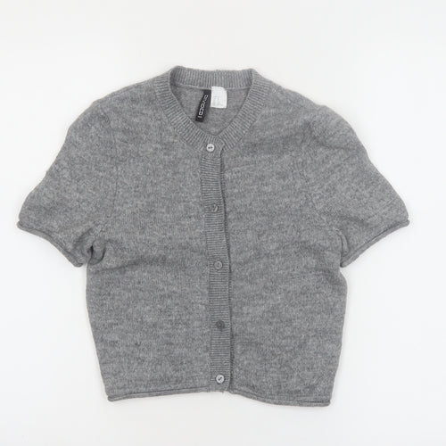 H&M Divided Women's Grey XS Cardigan Short Sleeve Knit Jumper