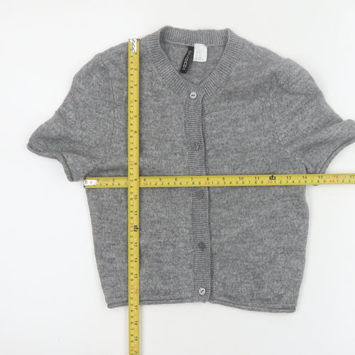 H&M Divided Women's Grey XS Cardigan Short Sleeve Knit Jumper