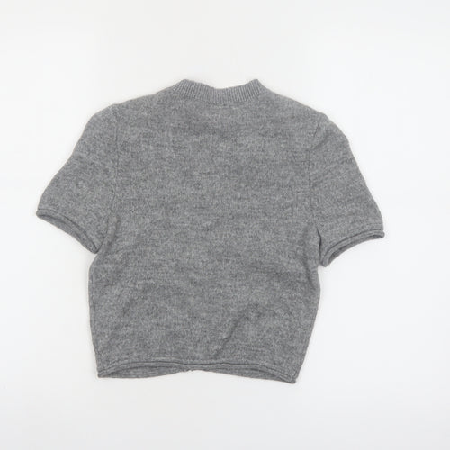 H&M Divided Women's Grey XS Cardigan Short Sleeve Knit Jumper