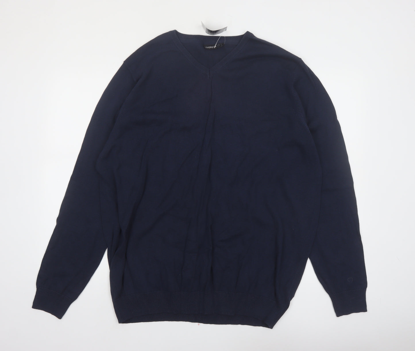 Livergy Men Blue 2XL Cotton V-Neck Pullover Jumper