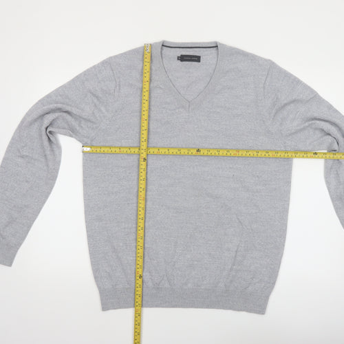 Casual Friday Men’s Grey XL V-Neck Wool Blend Jumper