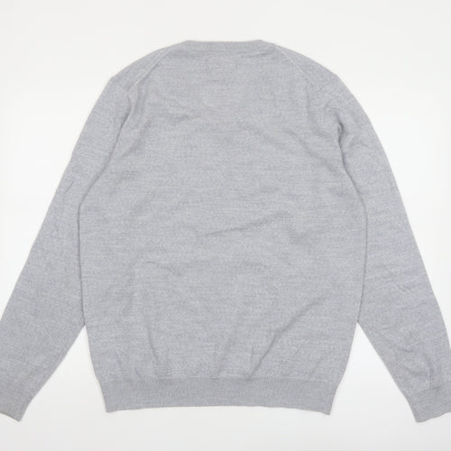 Casual Friday Men’s Grey XL V-Neck Wool Blend Jumper