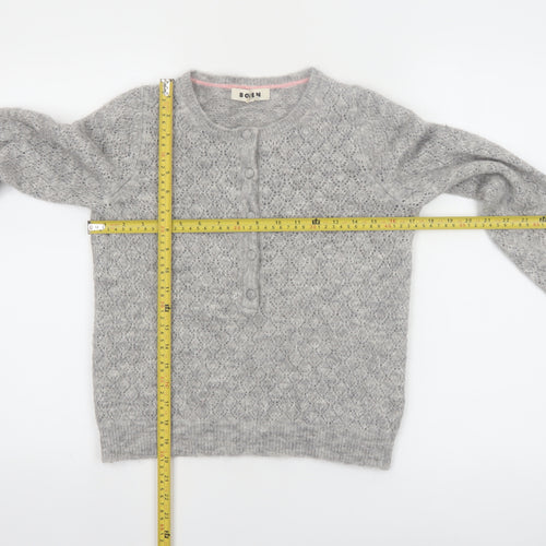 Boden Womens Grey Mohair Blend Henley Jumper XS