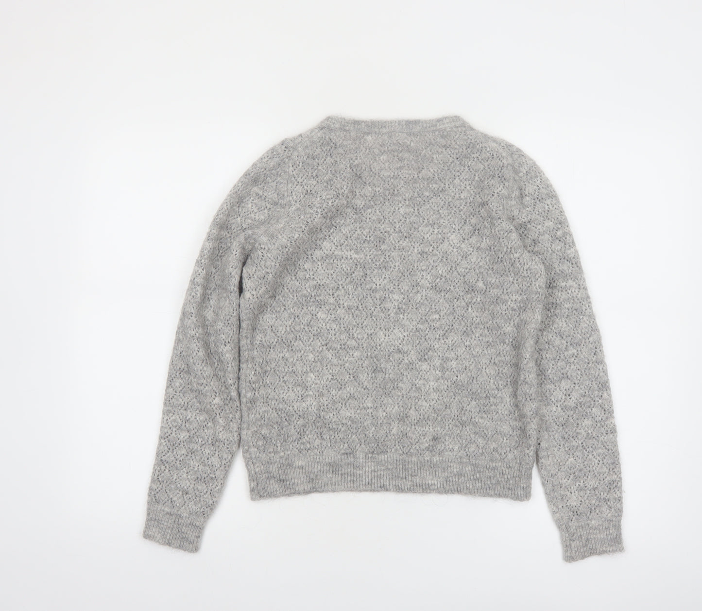 Boden Womens Grey Mohair Blend Henley Jumper XS