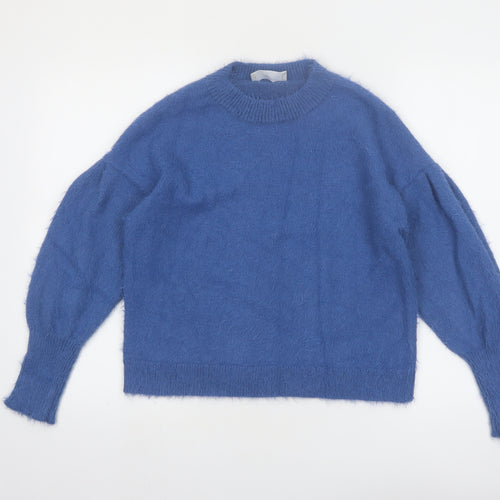 Compañía Fantástica Women's Blue Acrylic Pullover Jumper Size 8
